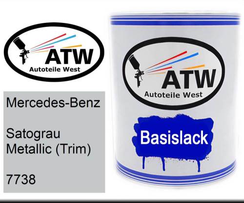 Mercedes-Benz, Satograu Metallic (Trim), 7738: 1L Lackdose, von ATW Autoteile West.